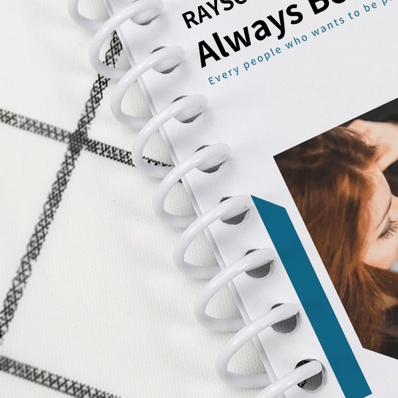 RAYSON 9.5mm Plastic Spiral Coil Binding 3:1 Pitch, 3/8inch, 60 Sheets Capacity White Coil Binding Spines - Versatile for Office and Educational Tasks, Pack of 100 - Image 4